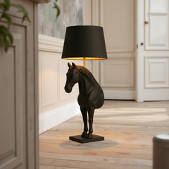 Noir Stallion – Horse Silhouette Table Lamp