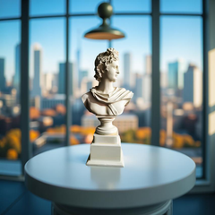 Apollo of the Atrium Bust – Antique Bronze Greco-Roman Sculpture (1.2 Ft)