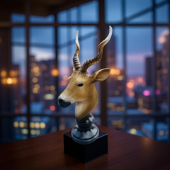 Desert Sentinel Antelope Bust Sculpture – Safari-Inspired Decor (1.22 Ft)