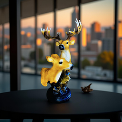 Golden Deer Duo – Couple Table Sculpture