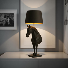 Noir Stallion – Horse Silhouette Table Lamp