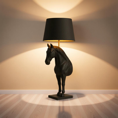 Noir Stallion – Horse Silhouette Table Lamp