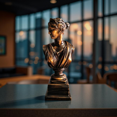 Diana of the Skyline Marble Goddess Bust – Neoclassical Sculpture (1.2 Ft)