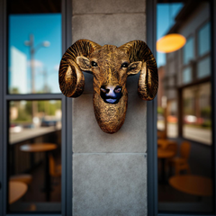 Alpine Guardian – Ram Head Wall Sculpture