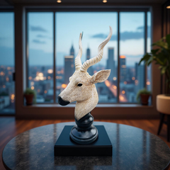 Desert Sentinel Antelope Bust Sculpture – Safari-Inspired Decor (1.22 Ft)