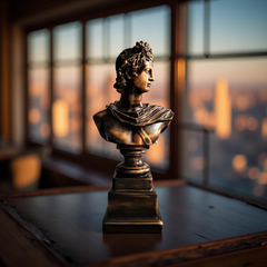 Apollo of the Atrium Bust – Antique Bronze Greco-Roman Sculpture (1.2 Ft)