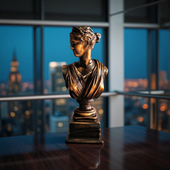 Diana of the Skyline Marble Goddess Bust – Neoclassical Sculpture (1.2 Ft)