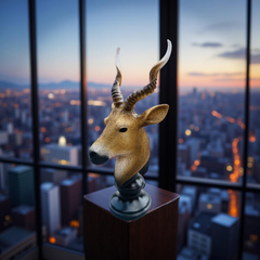 Desert Sentinel Antelope Bust Sculpture – Safari-Inspired Decor (1.22 Ft)