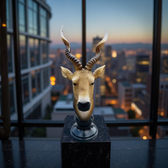 Desert Sentinel Antelope Bust Sculpture – Safari-Inspired Decor (1.22 Ft)