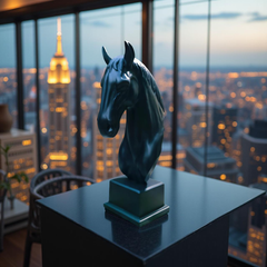 Black Stallion Elegance Sculpture