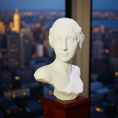 Classical Lady Bust Sculpture – Greco-Roman Style Marble-Look Statue for Home Décor (1.8 Ft)