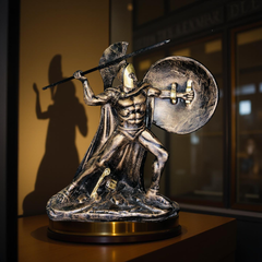 Spartan Valor – Warrior With Spear and Shield Statue