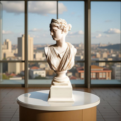 Diana of the Skyline Marble Goddess Bust – Neoclassical Sculpture (1.2 Ft)