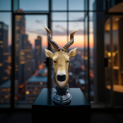 Desert Sentinel Antelope Bust Sculpture – Safari-Inspired Decor (1.22 Ft)