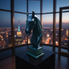 Black Stallion Elegance Sculpture