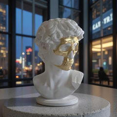 Golden Skull David Bust