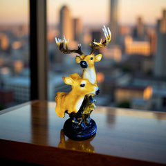 Golden Deer Duo – Couple Table Sculpture