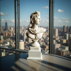 Apollo of the Atrium Bust – Antique Bronze Greco-Roman Sculpture (1.2 Ft)