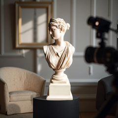 Diana of the Skyline Marble Goddess Bust – Neoclassical Sculpture (1.2 Ft)