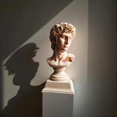 David Bust Renaissance Masterpiece – Ivory Marble-Look Sculpture (1.2 Ft)