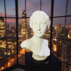 Classical Lady Bust Sculpture – Greco-Roman Style Marble-Look Statue for Home Décor (1.8 Ft)