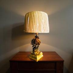 Majestic Lion Resin Table Lamp