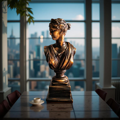 Diana of the Skyline Marble Goddess Bust – Neoclassical Sculpture (1.2 Ft)