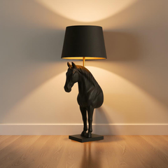 Noir Stallion – Horse Silhouette Table Lamp