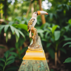 Tropical Sentinel Toucan Figurine – Hand-Painted Rainforest Bird Decor (1.5 Ft)