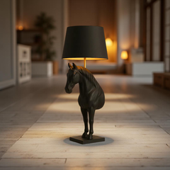 Noir Stallion – Horse Silhouette Table Lamp