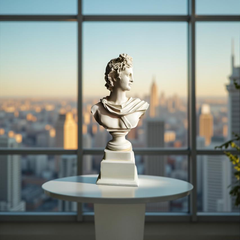Apollo of the Atrium Bust – Antique Bronze Greco-Roman Sculpture (1.2 Ft)