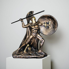 Spartan Valor – Warrior With Spear and Shield Statue