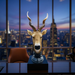 Desert Sentinel Antelope Bust Sculpture – Safari-Inspired Decor (1.22 Ft)