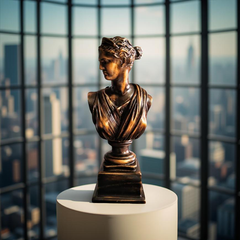 Diana of the Skyline Marble Goddess Bust – Neoclassical Sculpture (1.2 Ft)