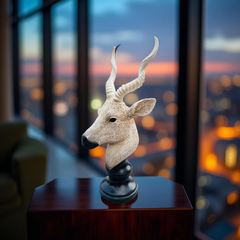 Desert Sentinel Antelope Bust Sculpture – Safari-Inspired Decor (1.22 Ft)