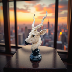 Desert Sentinel Antelope Bust Sculpture – Safari-Inspired Decor (1.22 Ft)