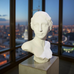 Classical Lady Bust Sculpture – Greco-Roman Style Marble-Look Statue for Home Décor (1.8 Ft)