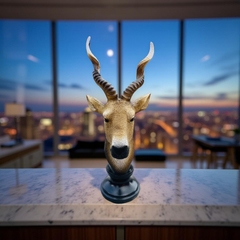 Desert Sentinel Antelope Bust Sculpture – Safari-Inspired Decor (1.22 Ft)