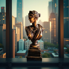 Diana of the Skyline Marble Goddess Bust – Neoclassical Sculpture (1.2 Ft)