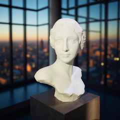 Classical Lady Bust Sculpture – Greco-Roman Style Marble-Look Statue for Home Décor (1.8 Ft)