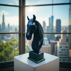 Black Stallion Elegance Sculpture
