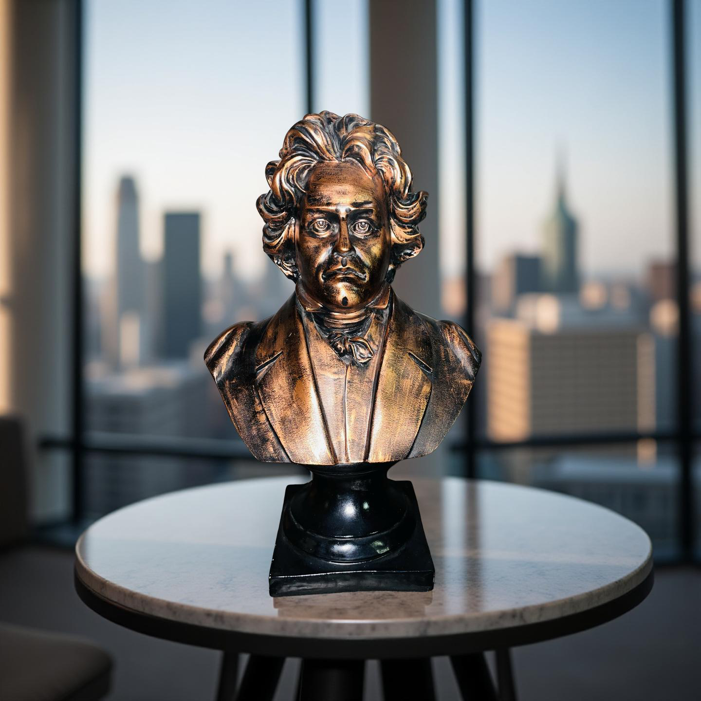 Beethoven Bronze Bust Statue – Antique Resin Sculpture for Home & Office Décor (1.8 Ft)
