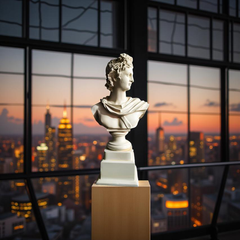 Apollo of the Atrium Bust – Antique Bronze Greco-Roman Sculpture (1.2 Ft)