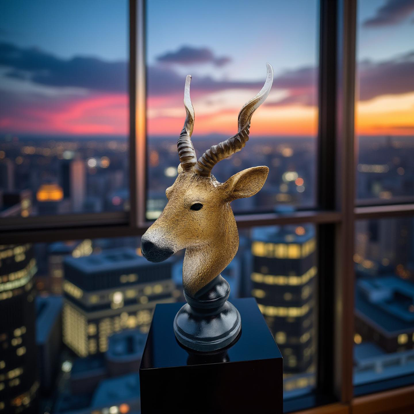 Desert Sentinel Antelope Bust Sculpture – Safari-Inspired Decor (1.22 Ft)