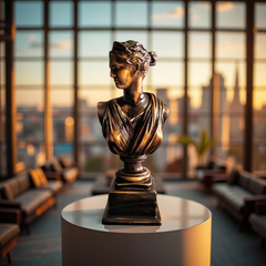 Diana of the Skyline Marble Goddess Bust – Neoclassical Sculpture (1.2 Ft)