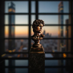 David Bust Renaissance Masterpiece – Ivory Marble-Look Sculpture (1.2 Ft)
