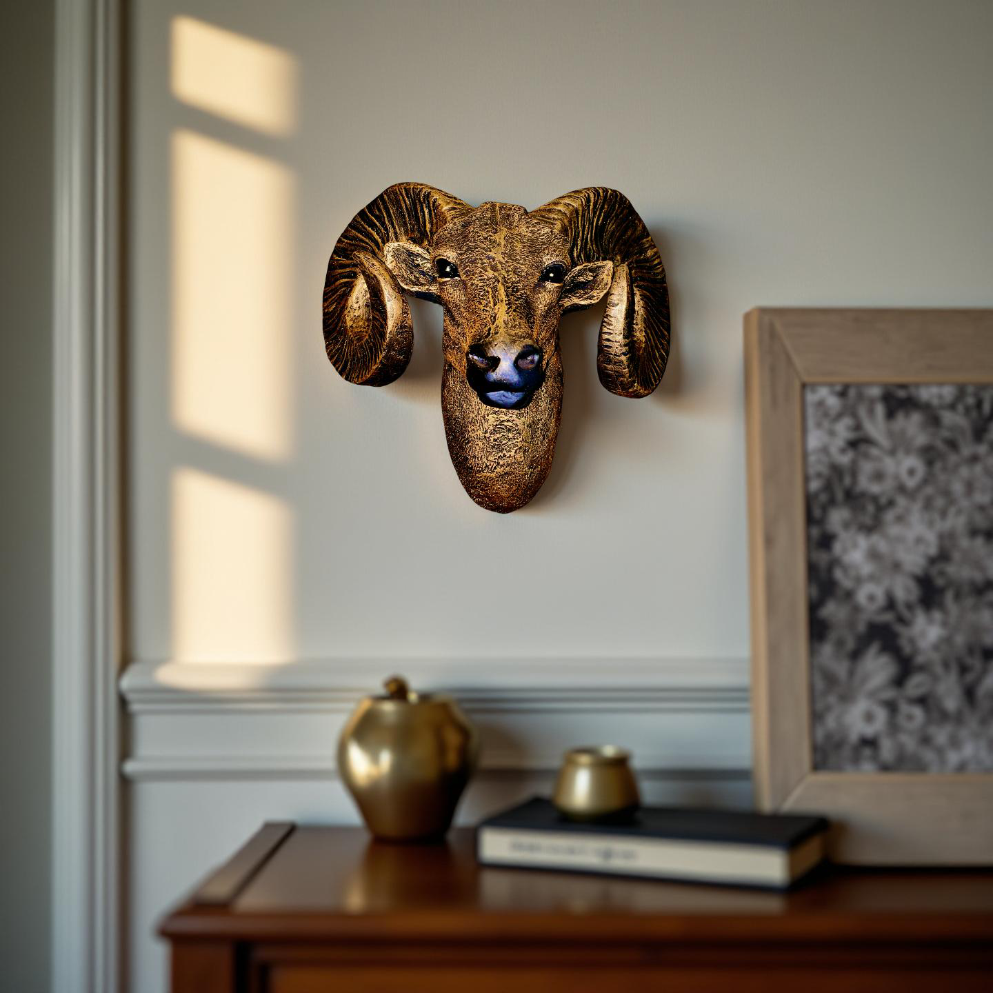 Alpine Guardian – Ram Head Wall Sculpture