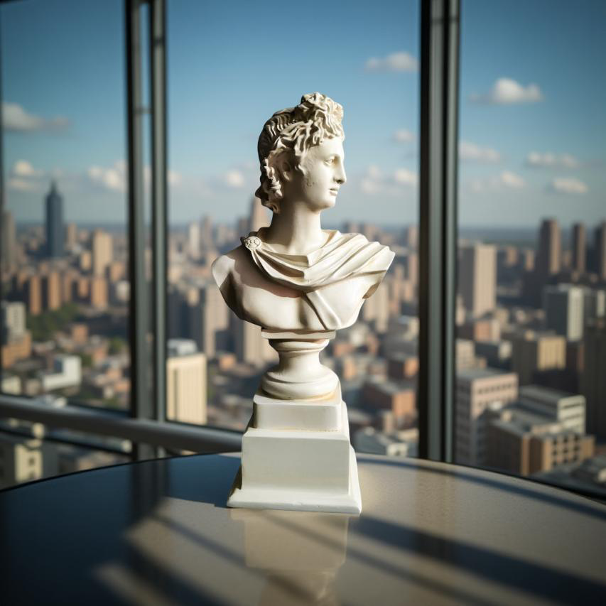 Apollo of the Atrium Bust – Antique Bronze Greco-Roman Sculpture (1.2 Ft)
