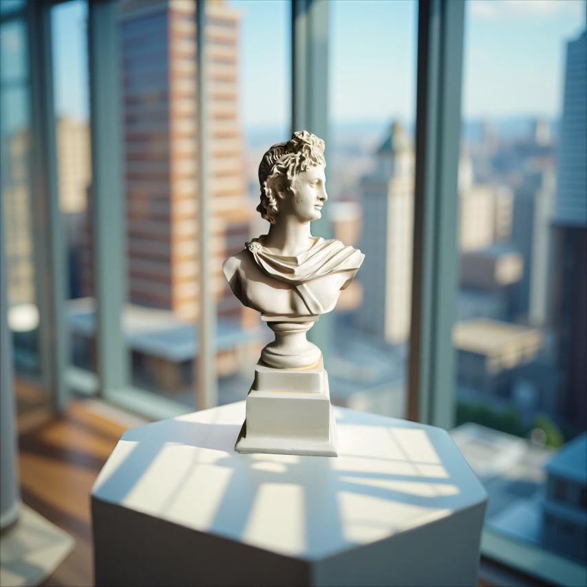 Apollo of the Atrium Bust – Antique Bronze Greco-Roman Sculpture (1.2 Ft)