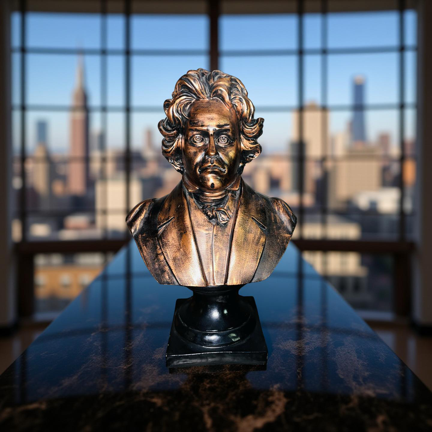 Beethoven Bronze Bust Statue – Antique Resin Sculpture for Home & Office Décor (1.8 Ft)